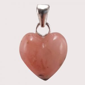 Colgante corazón en ópalo rosado