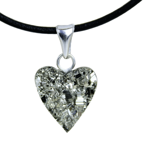 Colgante corazón de pirita